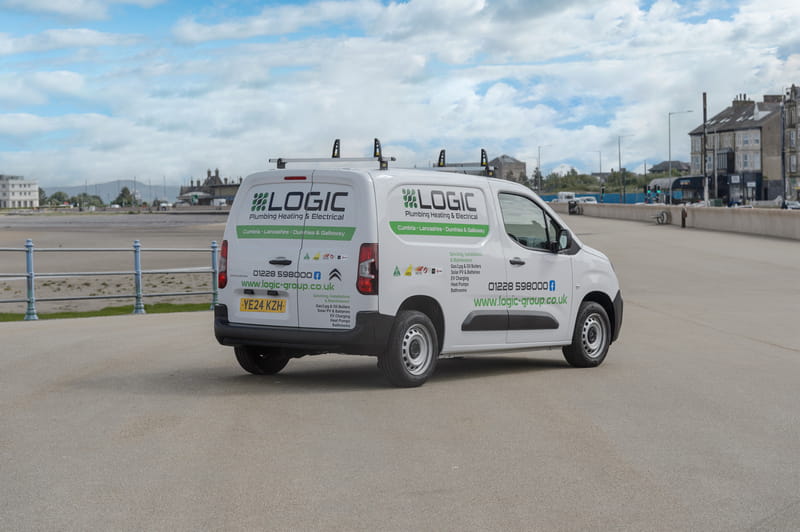Logic Plumbing Heating Electrical and Renewables van in Morecombe, Lancashire